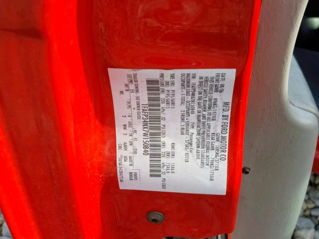 1FAFP34NX7W150840 - 2007 FORD FOCUS ZX4 RED photo 10