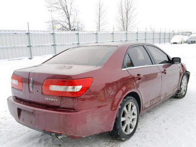 3LNHM26116R663911 - 2006 LINCOLN ZEPHYR MAROON photo 4