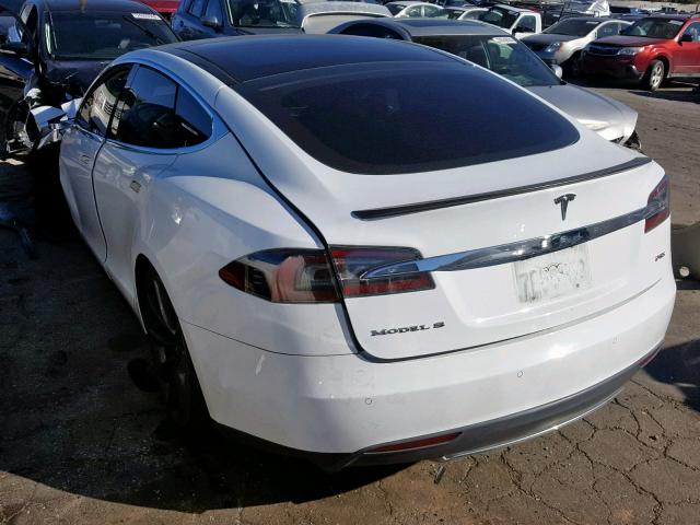 5YJSA1H14EFP32665 - 2014 TESLA MODEL S WHITE photo 3