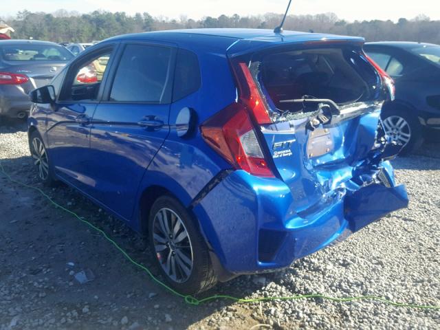 3HGGK5H81FM734993 - 2015 HONDA FIT EX BLUE photo 3