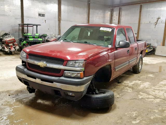 2GCEK13T051359789 - 2005 CHEVROLET SILVERADO MAROON photo 2