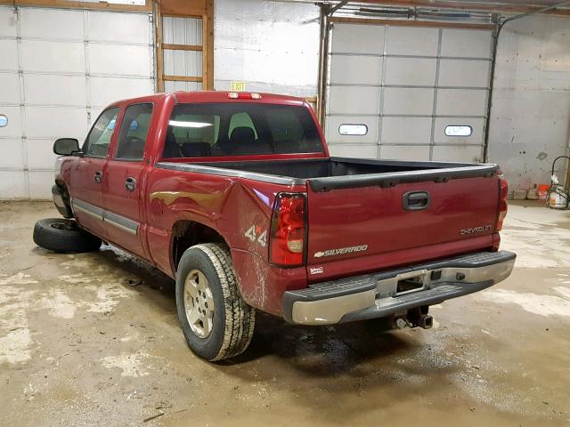 2GCEK13T051359789 - 2005 CHEVROLET SILVERADO MAROON photo 3