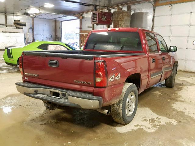 2GCEK13T051359789 - 2005 CHEVROLET SILVERADO MAROON photo 4