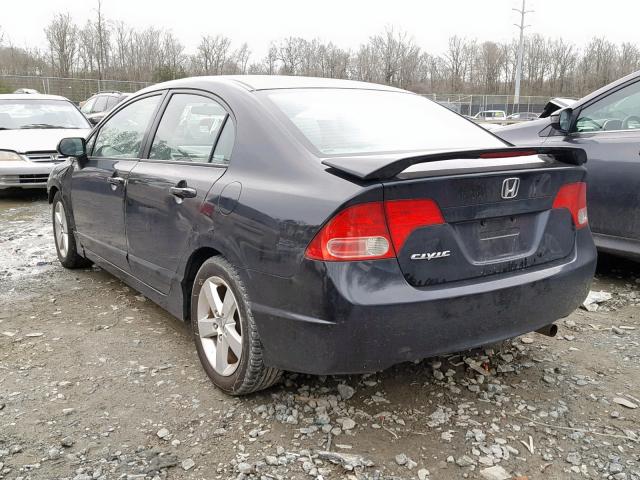 2HGFA16928H505386 - 2008 HONDA CIVIC EXL BLACK photo 3