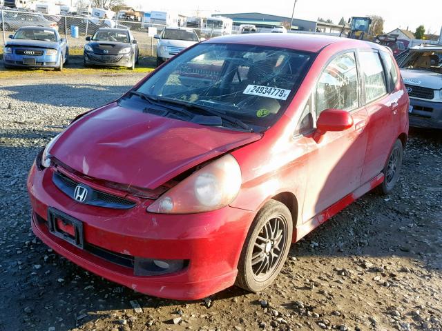 JHMGD38608S032295 - 2008 HONDA FIT SPORT RED photo 2