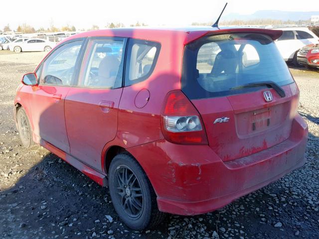 JHMGD38608S032295 - 2008 HONDA FIT SPORT RED photo 3