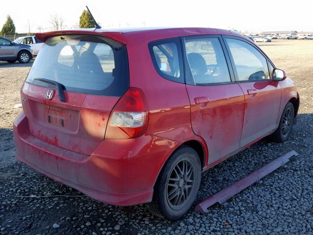 JHMGD38608S032295 - 2008 HONDA FIT SPORT RED photo 4