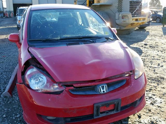 JHMGD38608S032295 - 2008 HONDA FIT SPORT RED photo 9