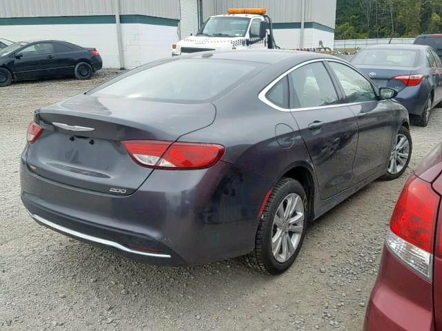 1C3CCCAB4FN616760 - 2015 CHRYSLER 200 LIMITE GRAY photo 4