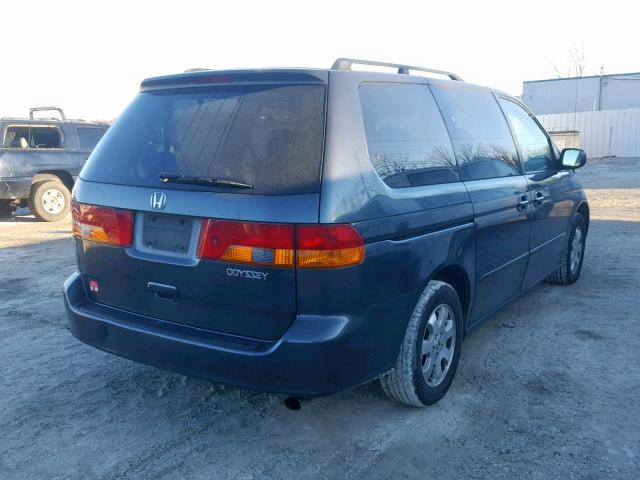 5FNRL18923B132416 - 2003 HONDA ODYSSEY EX BLUE photo 4