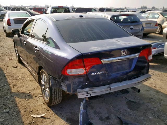 2HGFA1F90AH521723 - 2010 HONDA CIVIC EXL BLUE photo 3