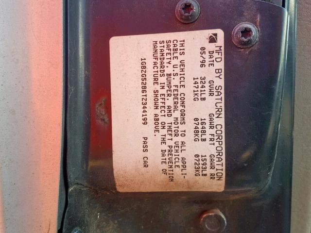 1G8ZG5286TZ344199 - 1996 SATURN SL1 GREEN photo 10