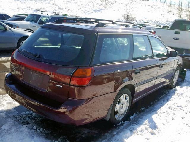 4S3BH6357Y6310361 - 2000 SUBARU LEGACY L MAROON photo 4