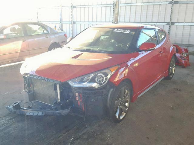 KMHTC6AE4DU178277 - 2013 HYUNDAI VELOSTER T RED photo 2