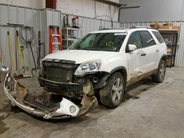 1GKKRSED9BJ211057 - 2011 GMC ACADIA SLT WHITE photo 2