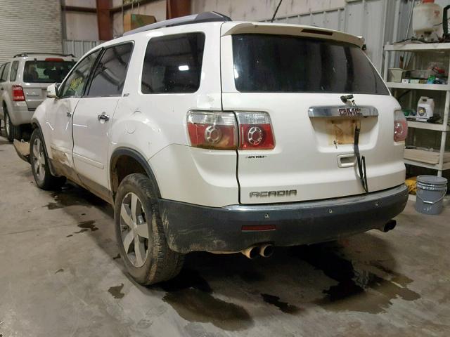 1GKKRSED9BJ211057 - 2011 GMC ACADIA SLT WHITE photo 3