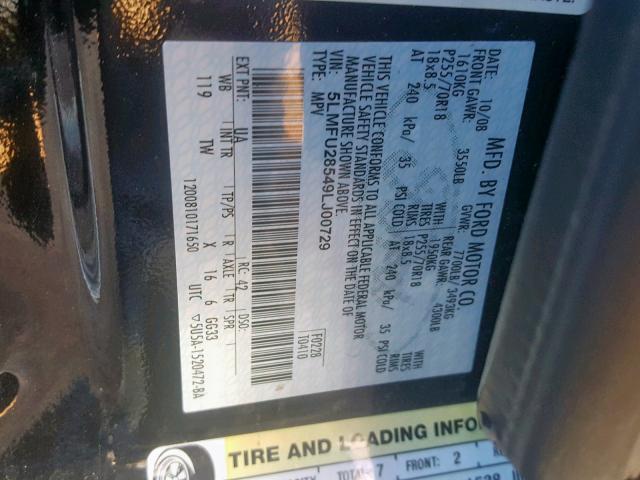 5LMFU28549LJ00729 - 2009 LINCOLN NAVIGATOR Qara foto 10