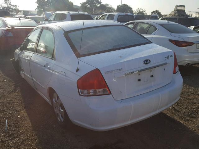 KNAFE221595597317 - 2009 KIA SPECTRA EX WHITE photo 3