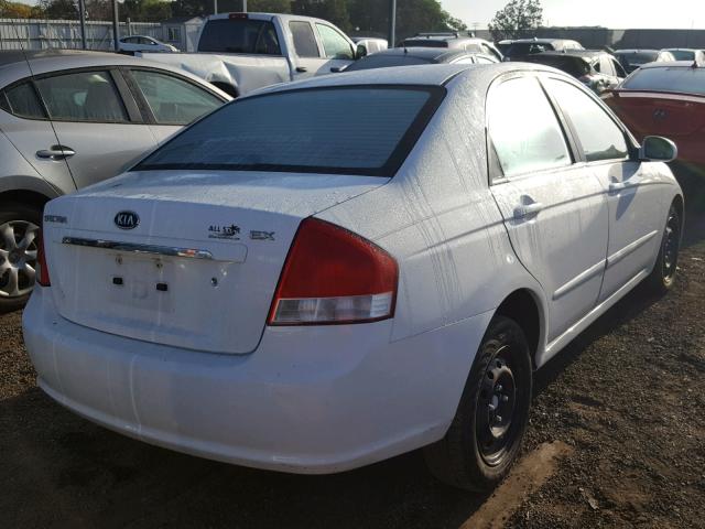 KNAFE221595597317 - 2009 KIA SPECTRA EX WHITE photo 4