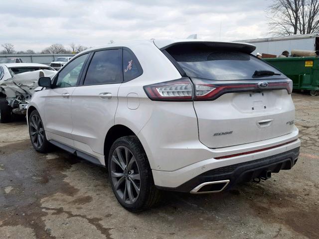 2FMPK4AP8HBC02411 - 2017 FORD EDGE SPORT WHITE photo 3