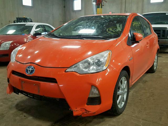 JTDKDTB3XC1005145 - 2012 TOYOTA PRIUS C ORANGE photo 2