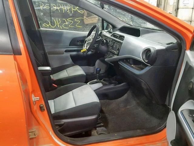 JTDKDTB3XC1005145 - 2012 TOYOTA PRIUS C ORANGE photo 5