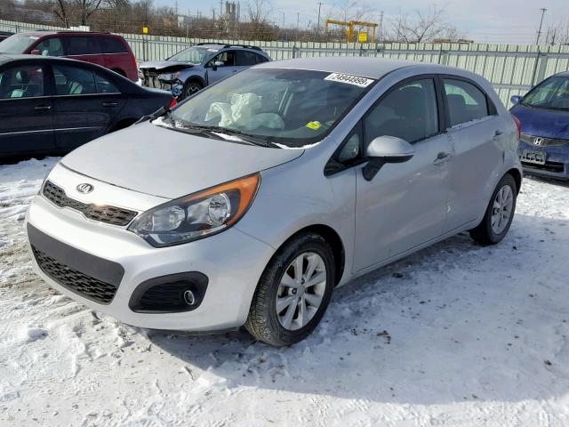 KNADN5A34D6190538 - 2013 KIA RIO EX SILVER photo 2