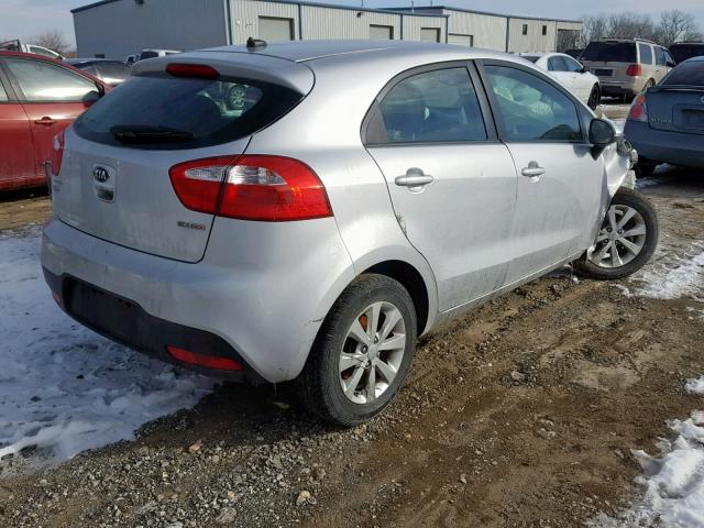 KNADN5A34D6190538 - 2013 KIA RIO EX SILVER photo 4