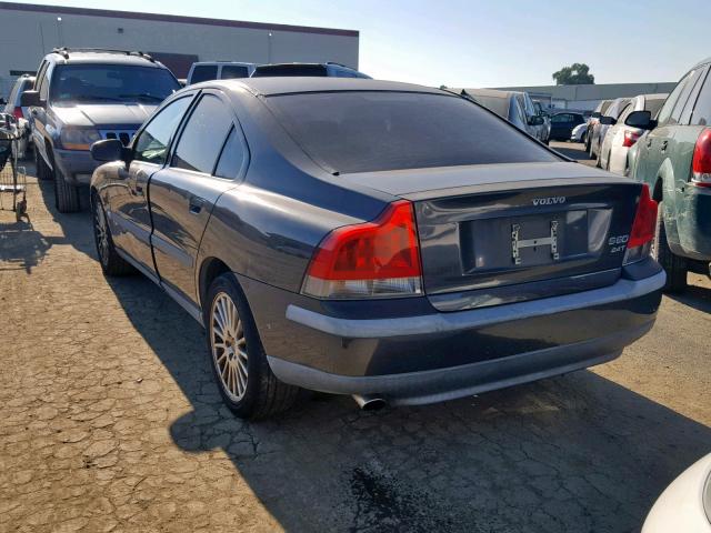 YV1RS58D622121333 - 2002 VOLVO S60 2.4T GRAY photo 3