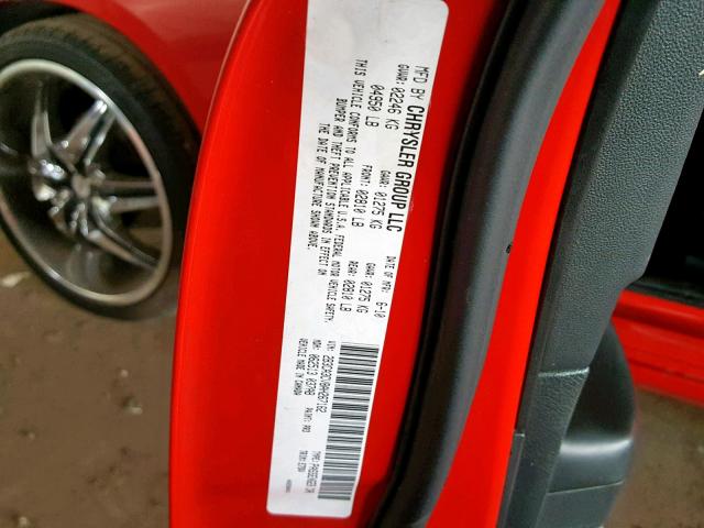 2B3CA3CV8AH267162 - 2010 DODGE CHARGER SX RED photo 10