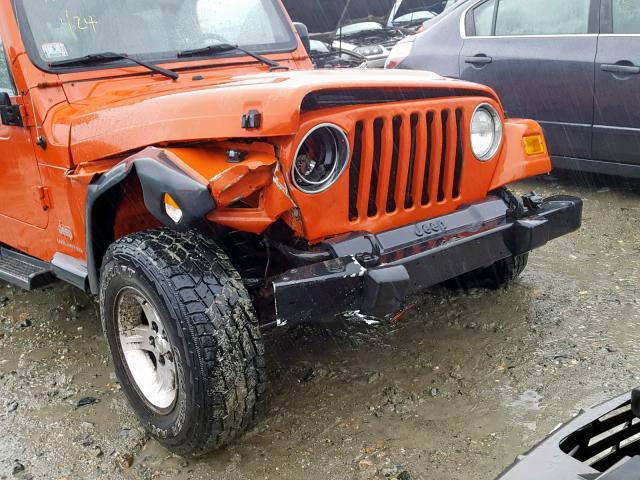 1J4FA44S15P367315 - 2005 JEEP WRANGLER / ORANGE photo 9