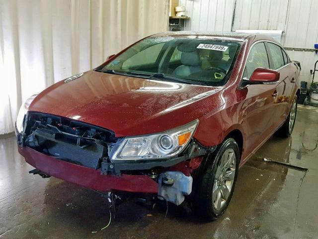 1G4GD5GG9AF190345 - 2010 BUICK LACROSSE C RED photo 2