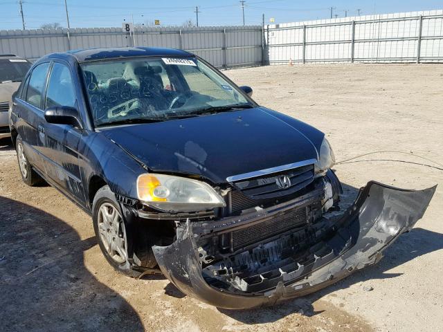 1HGES16532L065646 - 2002 HONDA CIVIC LX BLACK photo 1