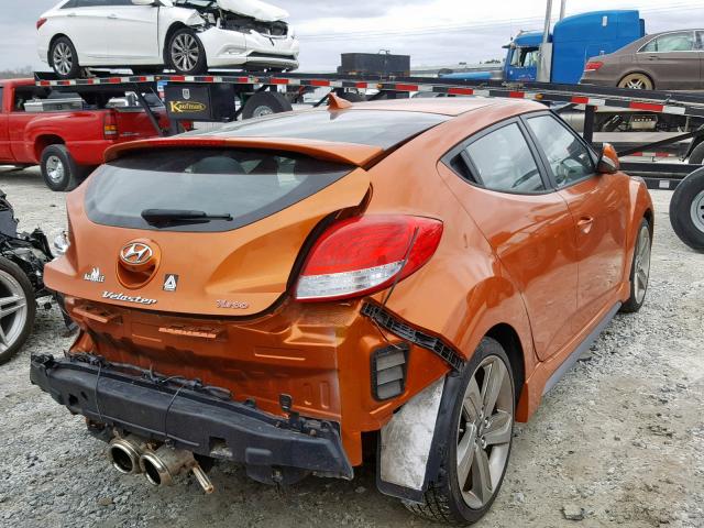 KMHTC6AEXEU193514 - 2014 HYUNDAI VELOSTER T ORANGE photo 4