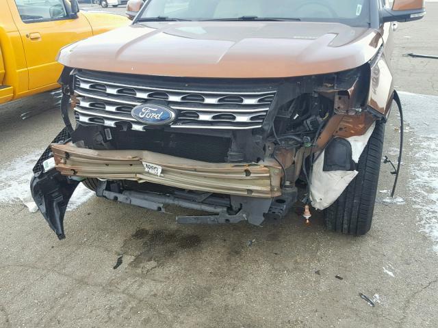 1FM5K7F87HGA35297 - 2017 FORD EXPLORER L BROWN photo 9