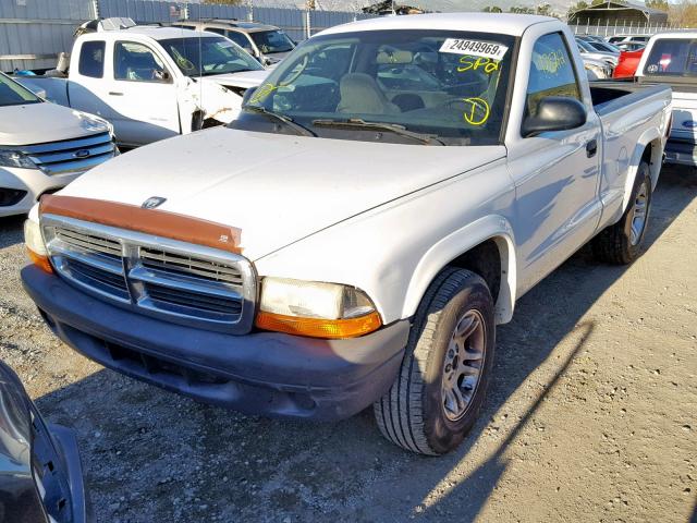 1D7FL16KX4S556798 - 2004 DODGE DAKOTA SXT WHITE photo 2