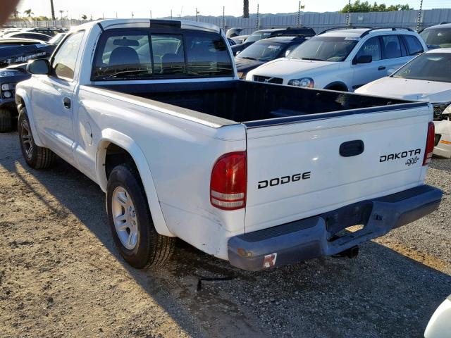 1D7FL16KX4S556798 - 2004 DODGE DAKOTA SXT WHITE photo 3