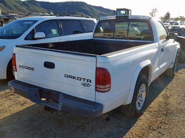 1D7FL16KX4S556798 - 2004 DODGE DAKOTA SXT WHITE photo 4