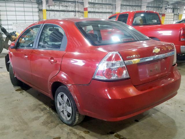 KL1TD56627B050589 - 2007 CHEVROLET AVEO BASE Қызыл фото 3