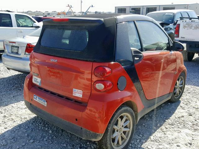 WMEEK31X88K106369 - 2008 SMART FORTWO PAS ORANGE photo 4