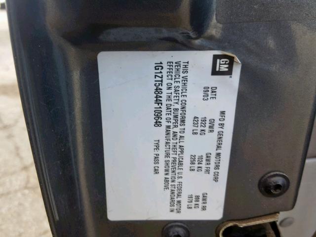 1G1ZT54844F109648 - 2004 CHEVROLET MALIBU LS Boz foto 10