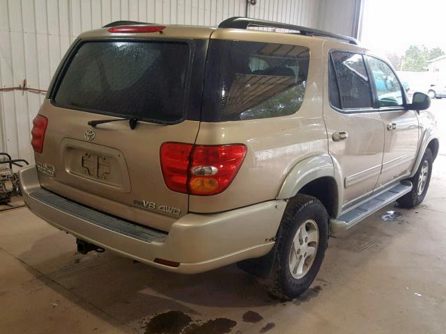 5TDBT44A03S187980 - 2003 TOYOTA SEQUOIA SR GOLD photo 4