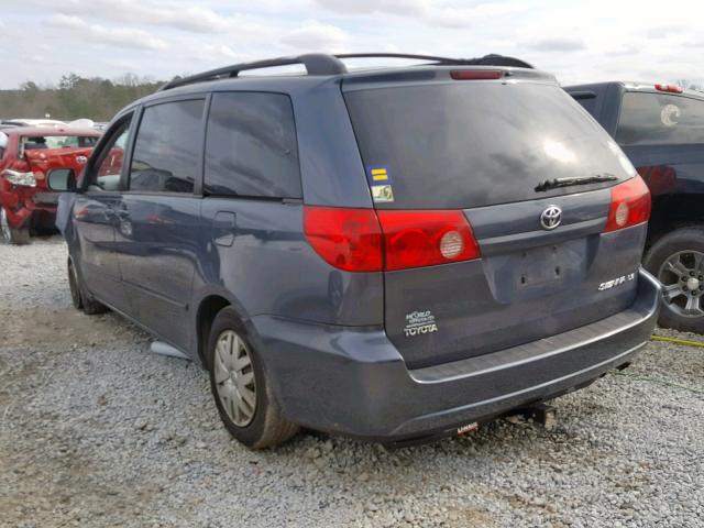 5TDZK23CX9S269457 - 2009 TOYOTA SIENNA CE BLUE photo 3