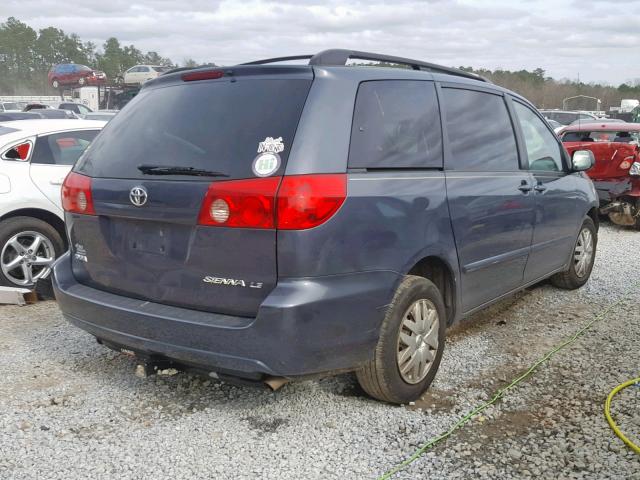 5TDZK23CX9S269457 - 2009 TOYOTA SIENNA CE BLUE photo 4