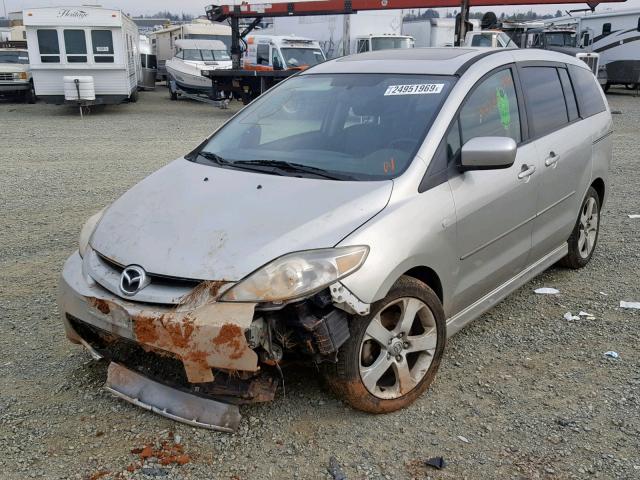 JM1CR29L960122179 - 2006 MAZDA 5 SILVER photo 2