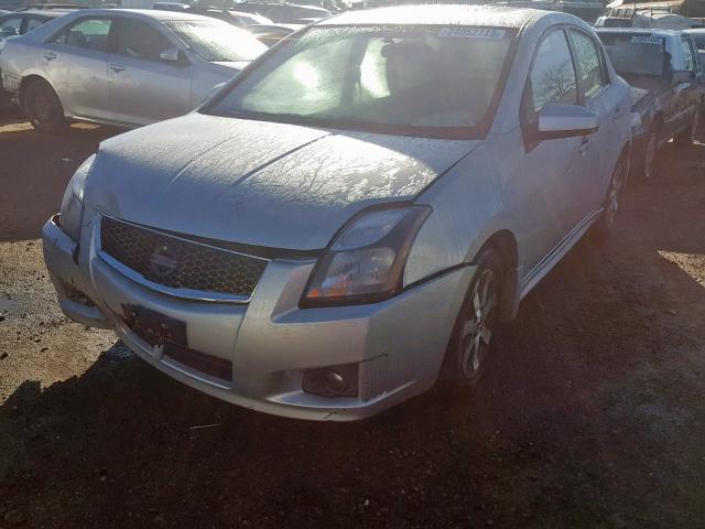 3N1AB6AP7CL759249 - 2012 NISSAN SENTRA 2.0 SILVER photo 2