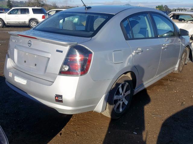 3N1AB6AP7CL759249 - 2012 NISSAN SENTRA 2.0 SILVER photo 4