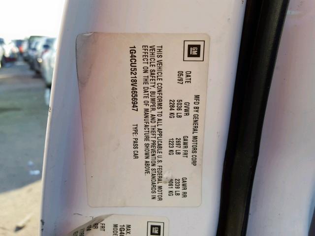 1G4CU5218V4656947 - 1997 BUICK PARK AVENU WHITE photo 10