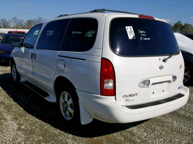 4N2ZN15T52D812873 - 2002 NISSAN QUEST GXE WHITE photo 3