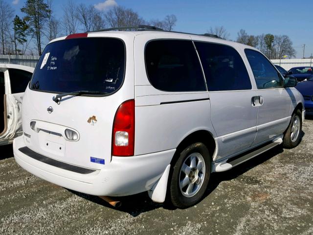 4N2ZN15T52D812873 - 2002 NISSAN QUEST GXE WHITE photo 4